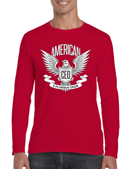 Load image into Gallery viewer, American CEO Patriotic Eagle Men&#39;s Long Sleeve Shirt
