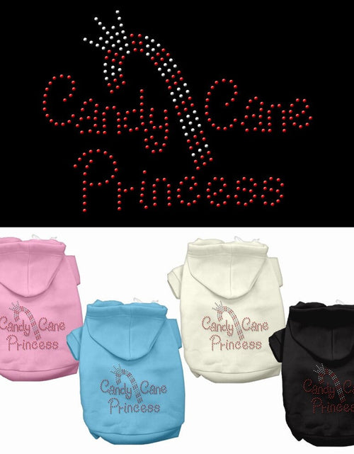Load image into Gallery viewer, Christmas Pet Dog &amp; Cat Hoodie Rhinestone, &quot;Candy Cane Princess&quot;

