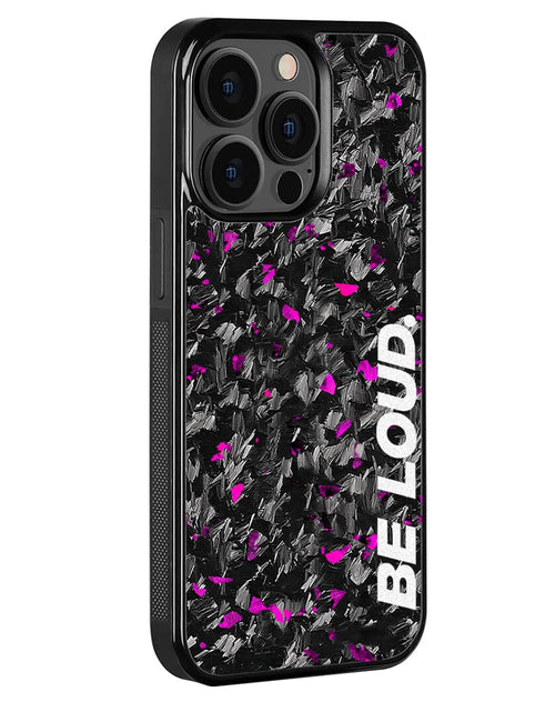 Load image into Gallery viewer, iPhone | Purple Flake Real Forged Carbon Fiber Case | BE LOUD. x SCF
